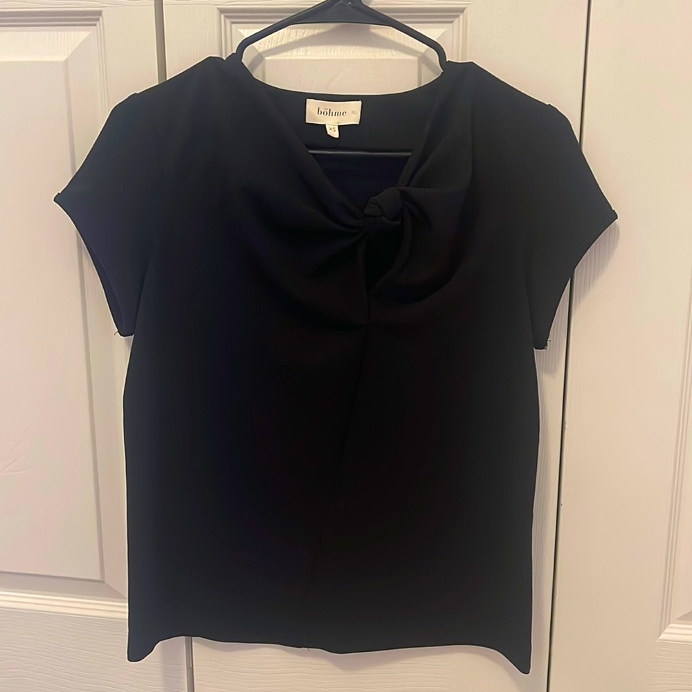 Black short sleeve blouse